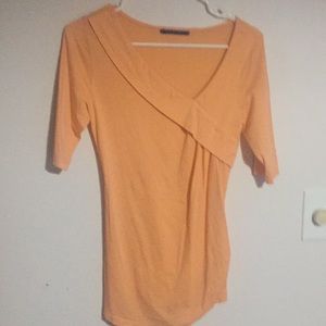 Melon color cotton Velvet T-shirt med